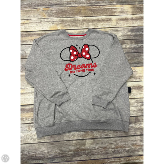 Sweatshirt Crewneck By Disney In Grey, Size: L