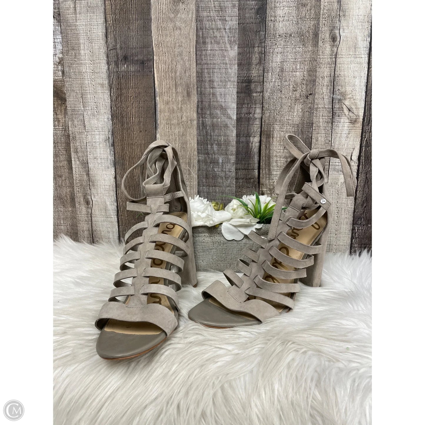 Sandals Heels Block By Sam Edelman In Taupe, Size: 11