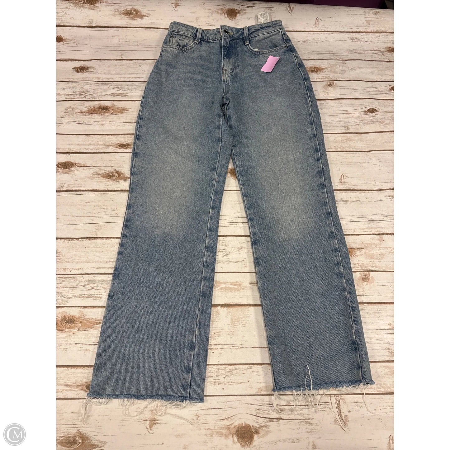 Jeans Straight By Zara In Blue Denim, Size: 4
