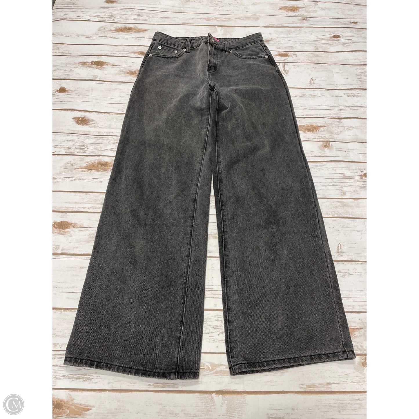 Jeans Wide Leg By Edikted In Grey Denim, Size: S