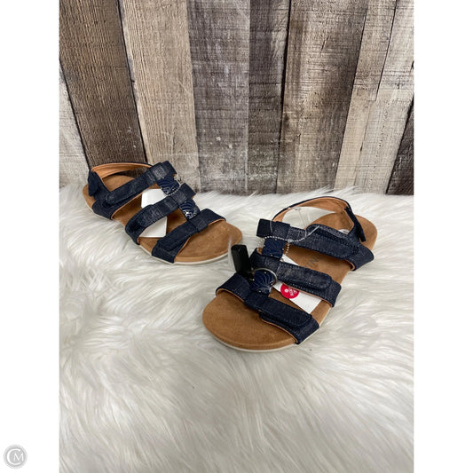 Sandals Flats By Vionic In Navy, Size: 6