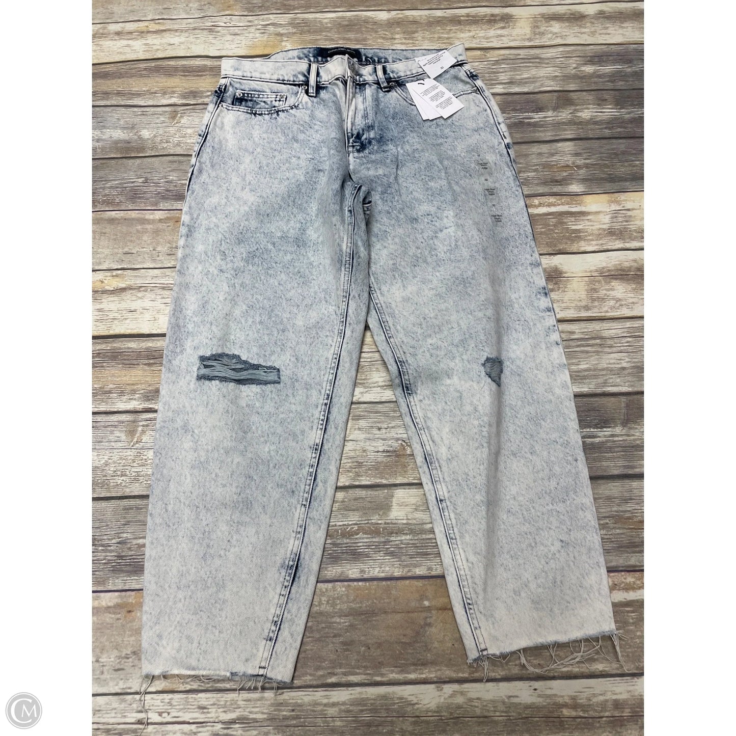 Jeans Straight By Calvin Klein In Blue Denim, Size: 14