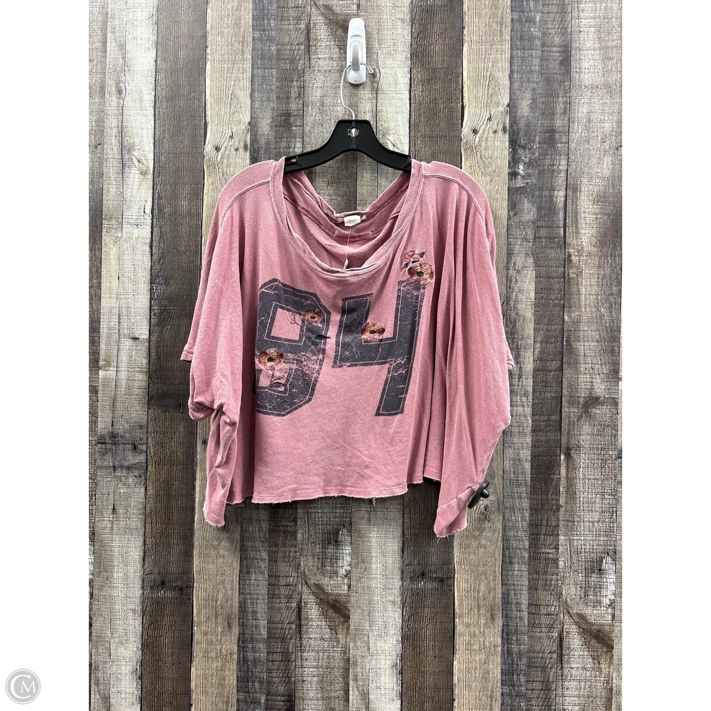 Top Short Sleeve By Cme In Mauve, Size: Xl