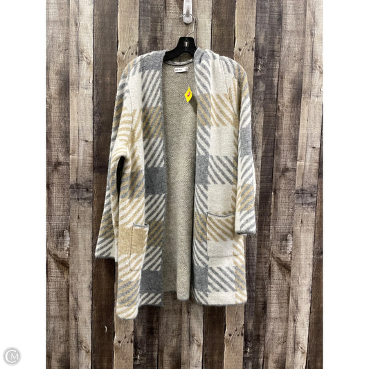 Sweater Cardigan By Nine West In Grey & Tan, Size: Xxl