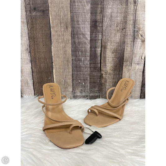 Sandals Heels Stiletto By Cme In Beige, Size: 9.5