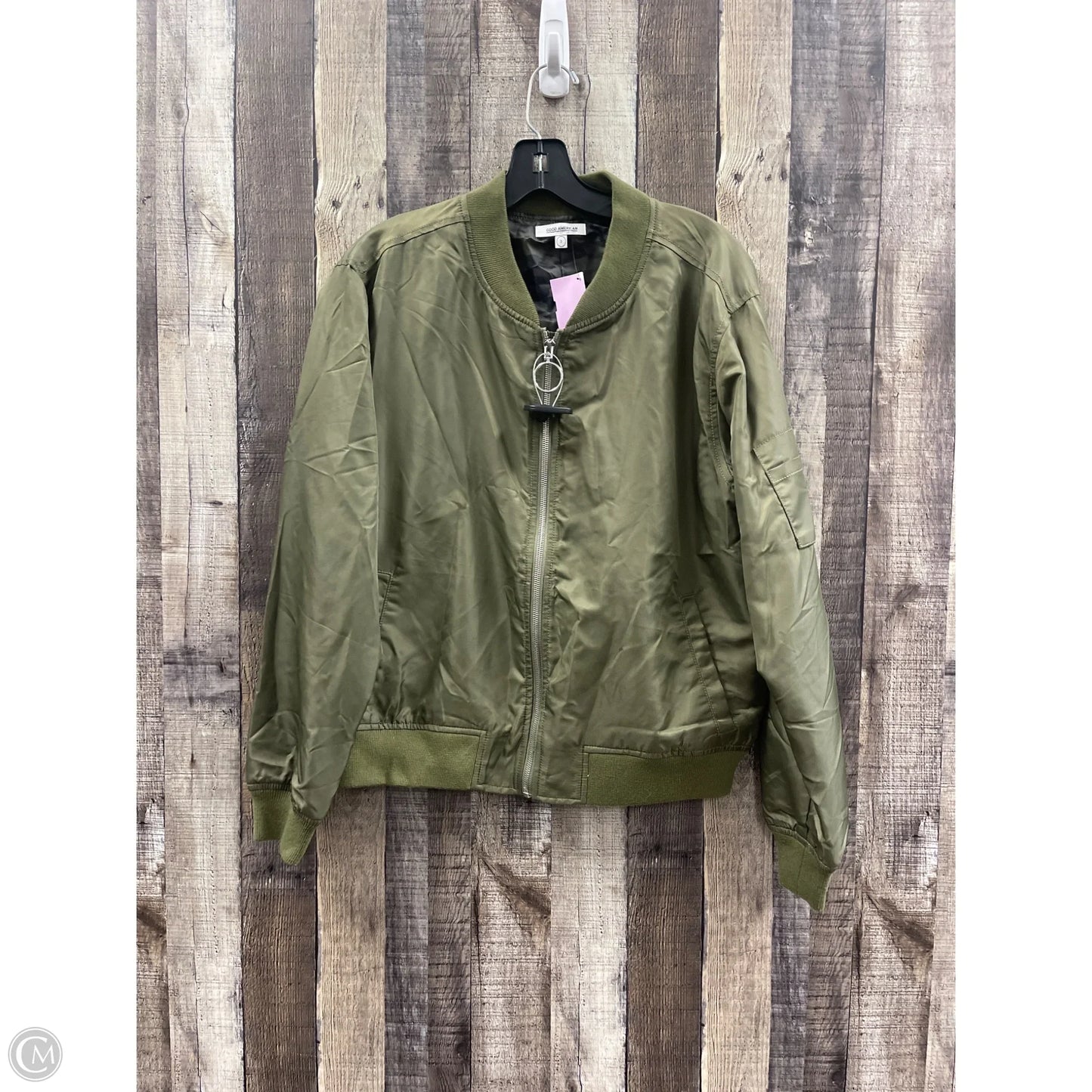 Jacket Windbreaker By Good American In Green, Size: L
