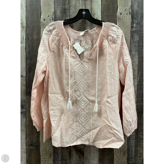 Top Long Sleeve By Joie In Pink, Size: M