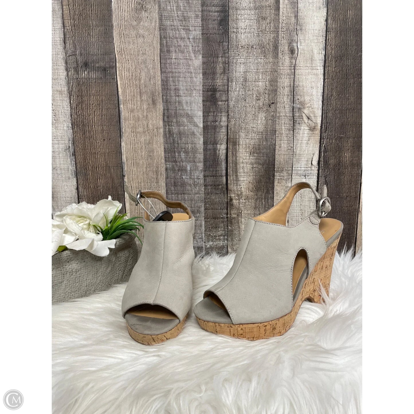 Shoes Heels Wedge By Franco Sarto In Grey, Size: 6.5