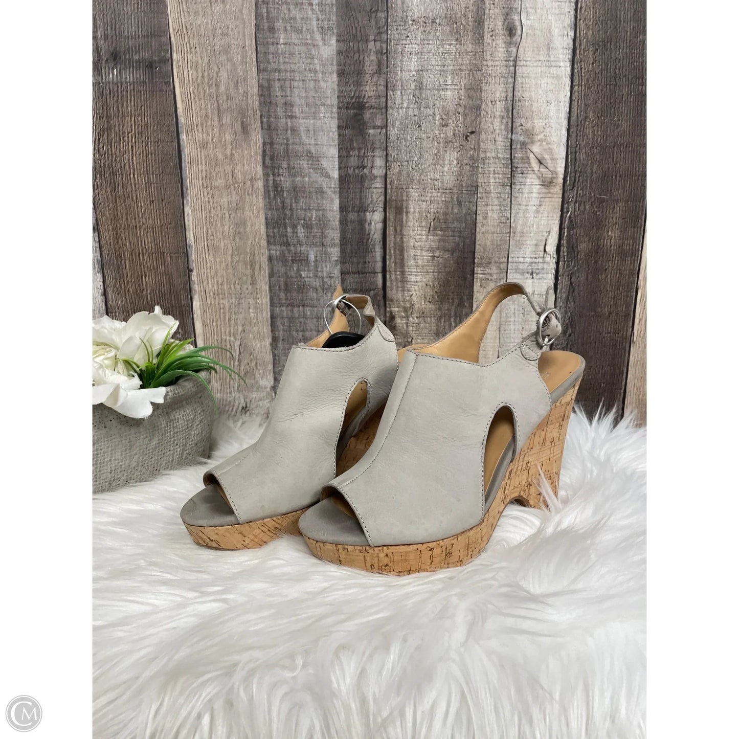 Shoes Heels Wedge By Franco Sarto In Grey, Size: 6.5