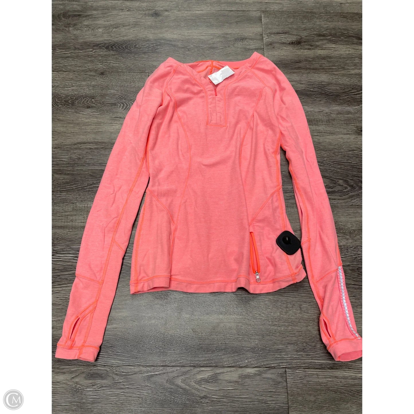Athletic Top Long Sleeve Crewneck By Lululemon In Orange, Size: 2