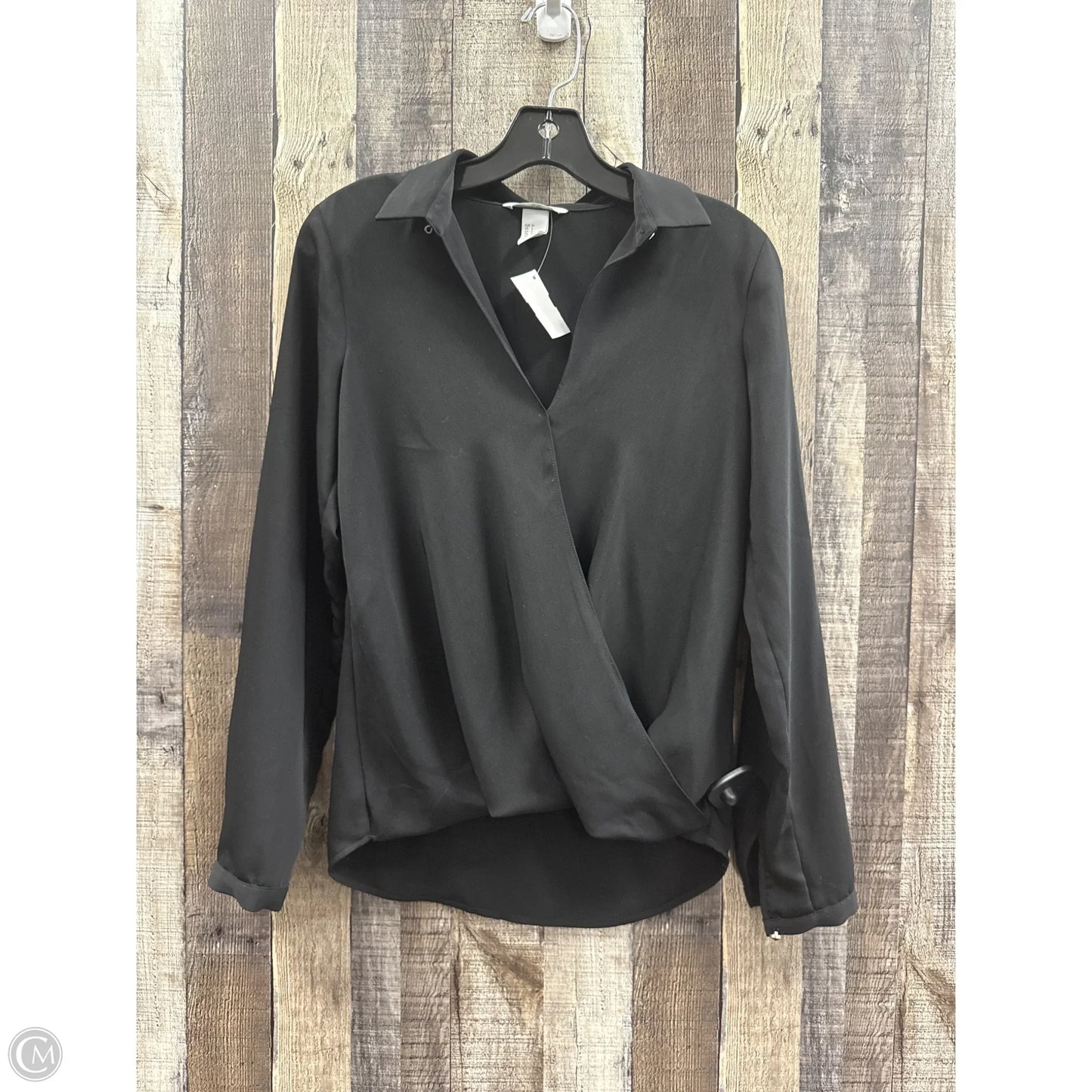 Top Long Sleeve By H&m In Black, Size: 4
