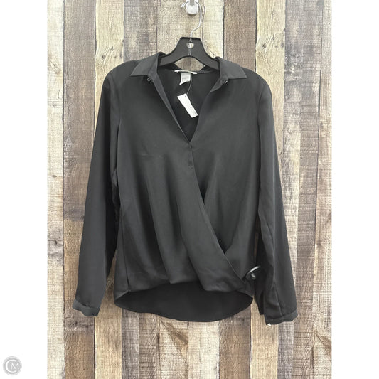 Top Long Sleeve By H&m In Black, Size: 4