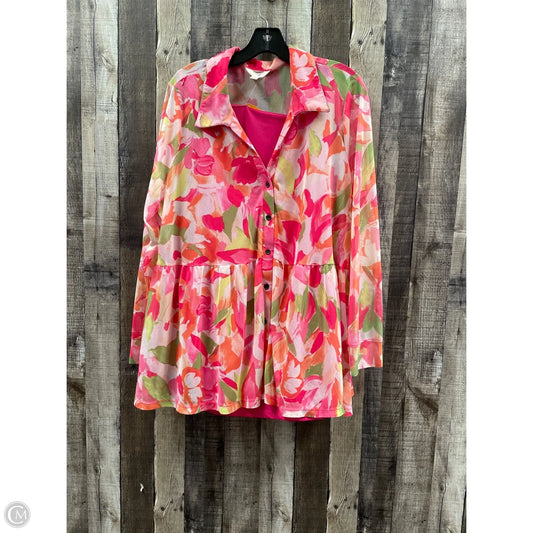 Top Long Sleeve By Terra & Sky In Multi-colored, Size: 2x