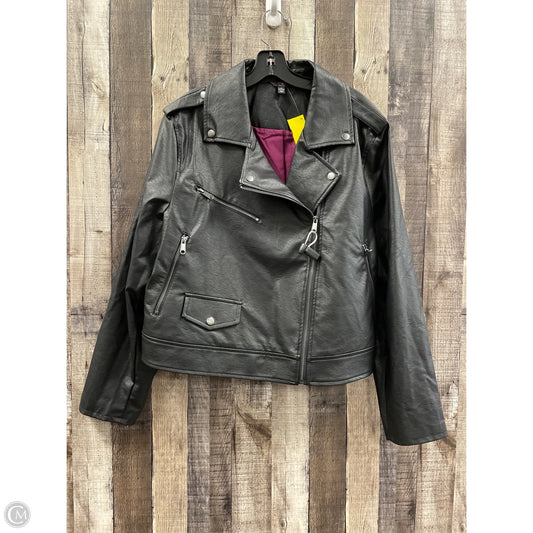 Jacket Moto By Terra & Sky In Black, Size: 1x