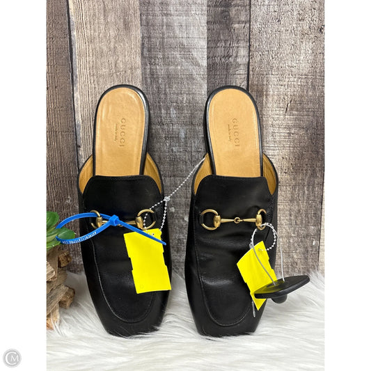 Shoes Luxury Designer By Gucci In Black, Size: 9