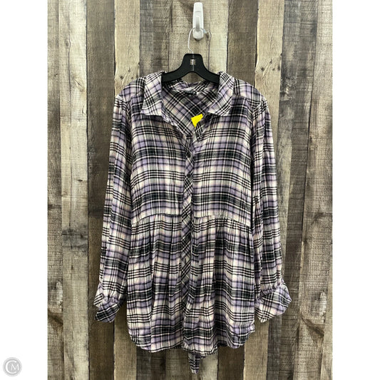Tunic Long Sleeve By Torrid In Plaid Pattern, Size: 3x