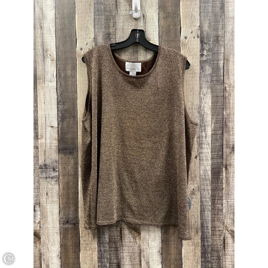 Top Sleeveless By Susan Graver In Brown, Size: 3x