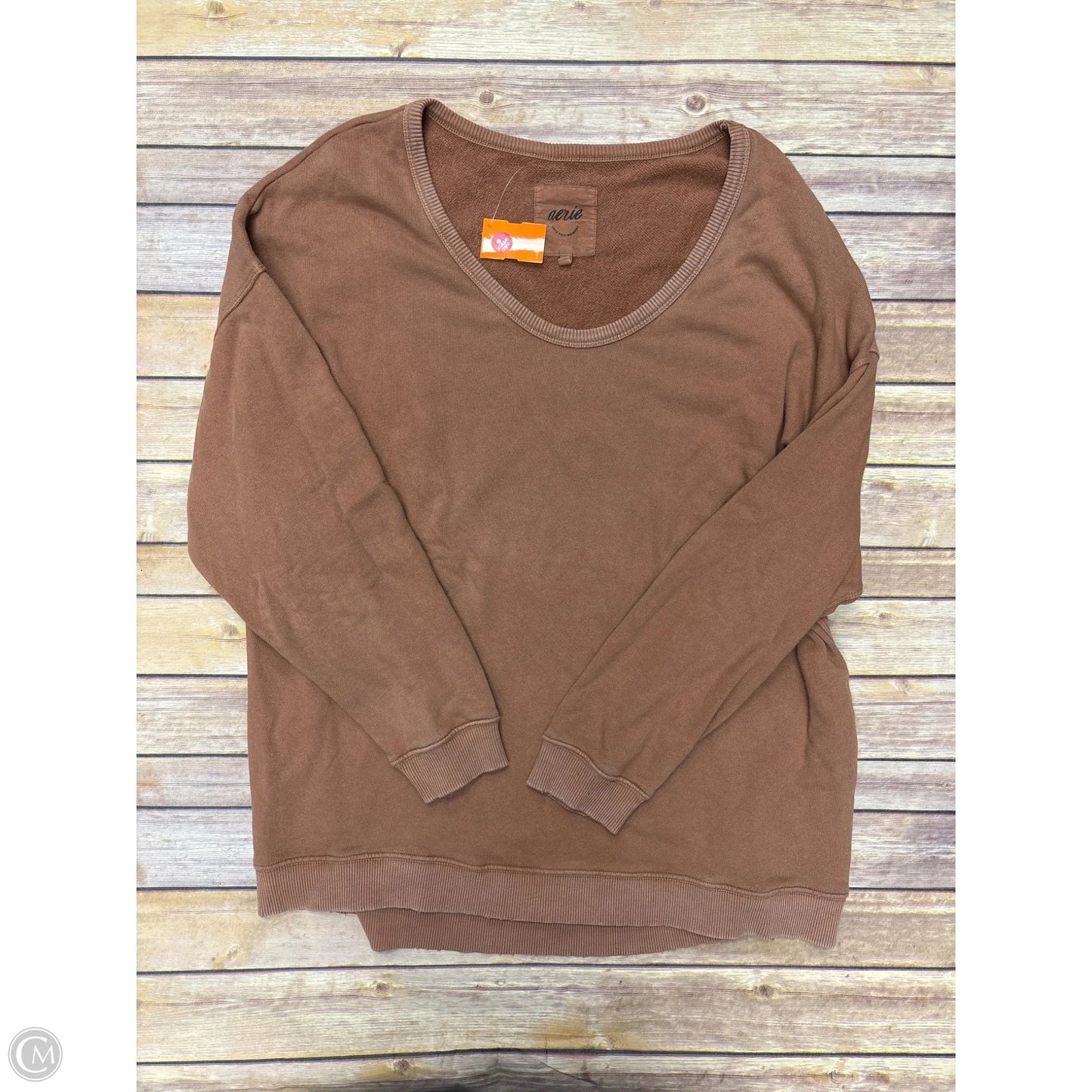 Sweatshirt Crewneck By Aerie In Brown, Size: L