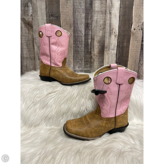 Boots Ankle Flats By Cme In Pink & Tan, Size: 5