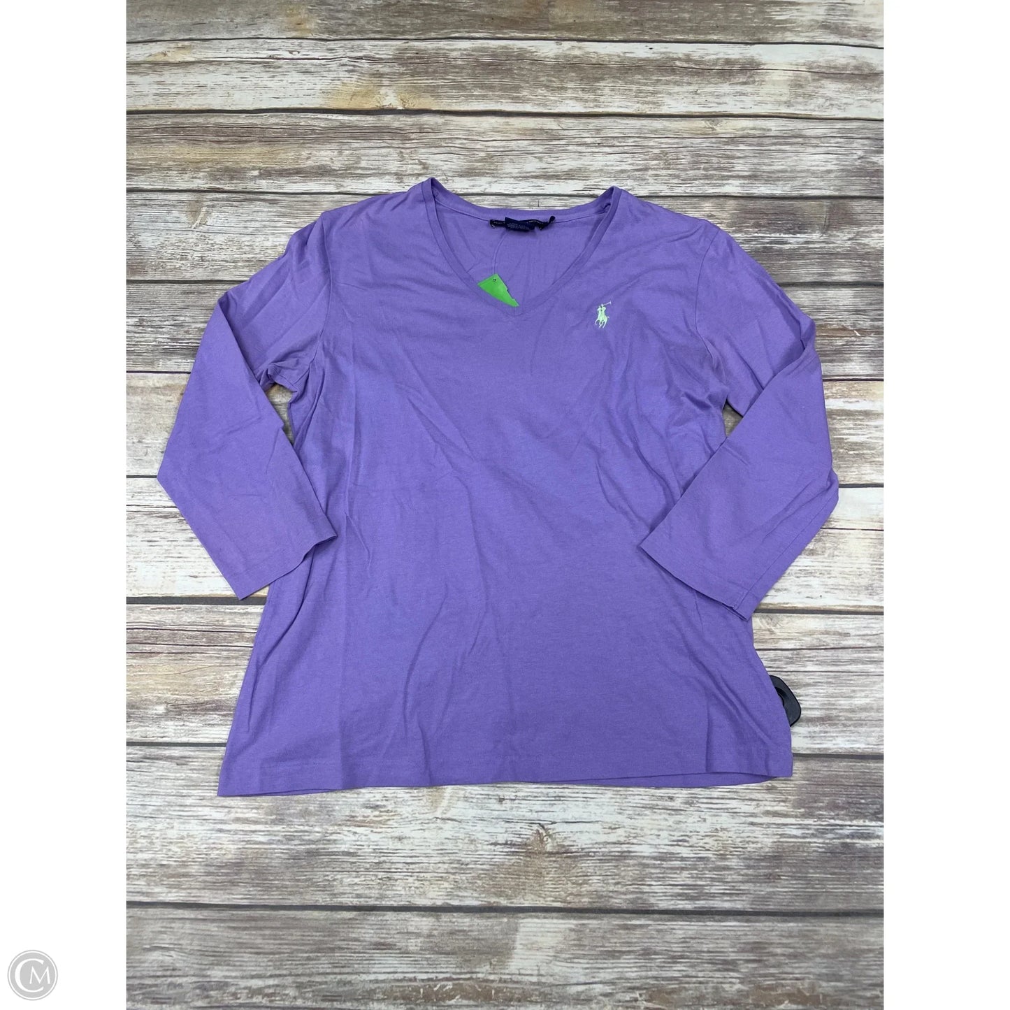 Top Long Sleeve Basic By Ralph Lauren In Purple, Size: M