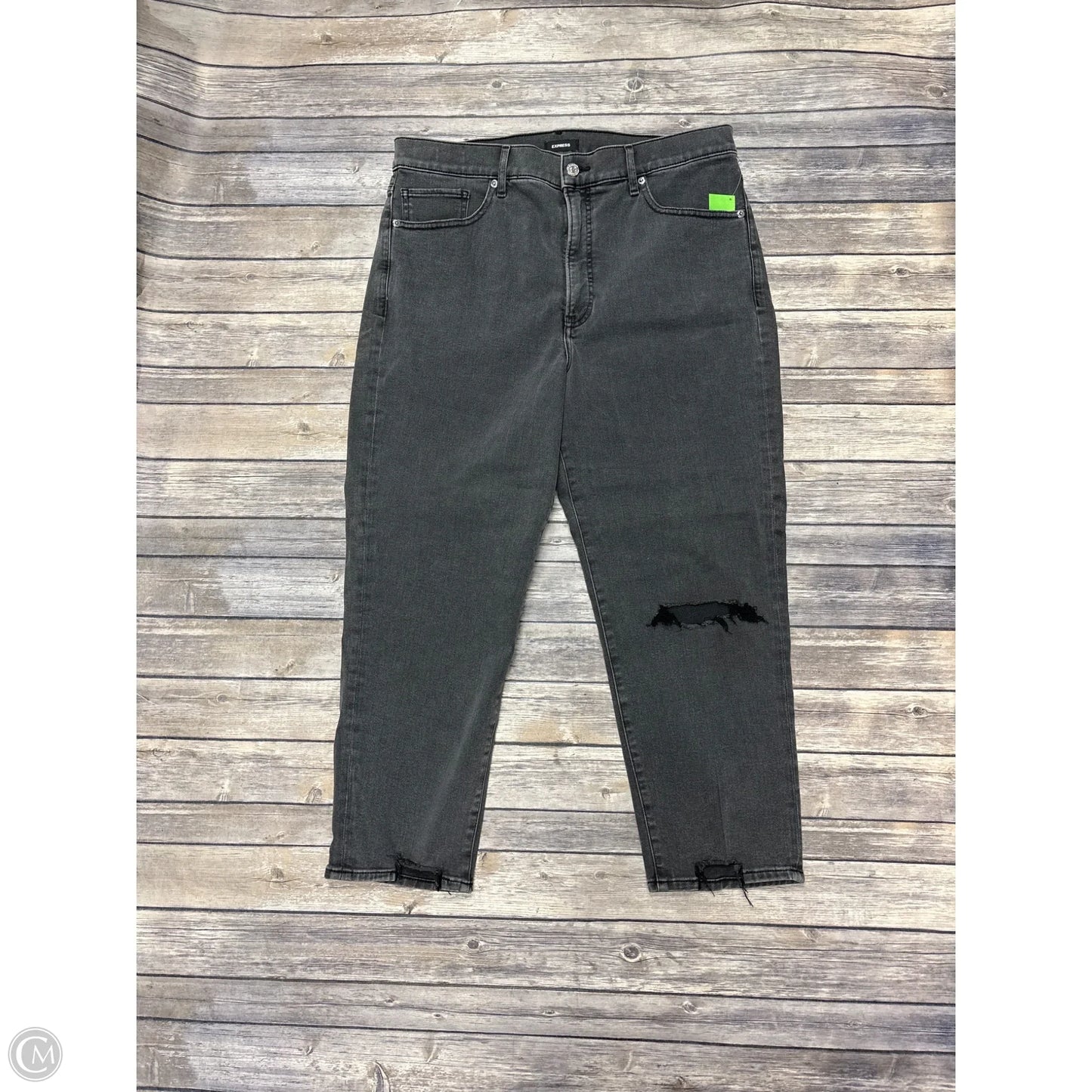 Jeans Straight By Express In Grey Denim, Size: 14