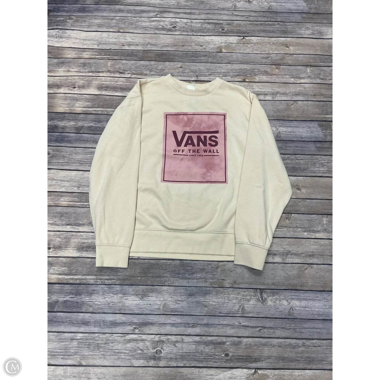 Sweatshirt Crewneck By Vans In Cream, Size: M