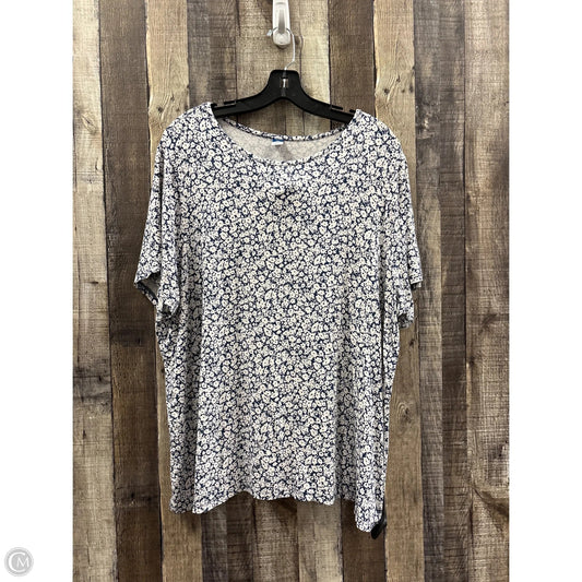 Top Short Sleeve By Old Navy In Blue & White, Size: Xxl