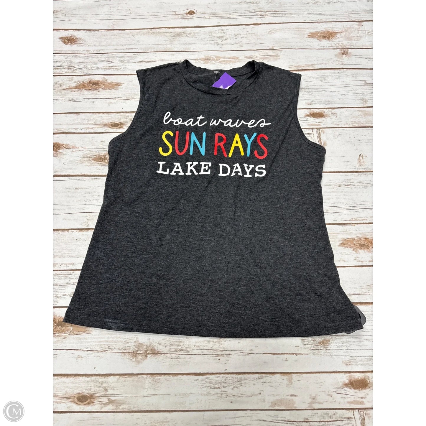 Top Sleeveless Basic By Cmf In Grey, Size: L