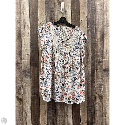 Top Sleeveless By Daniel Rainn In Floral Print, Size: 1x