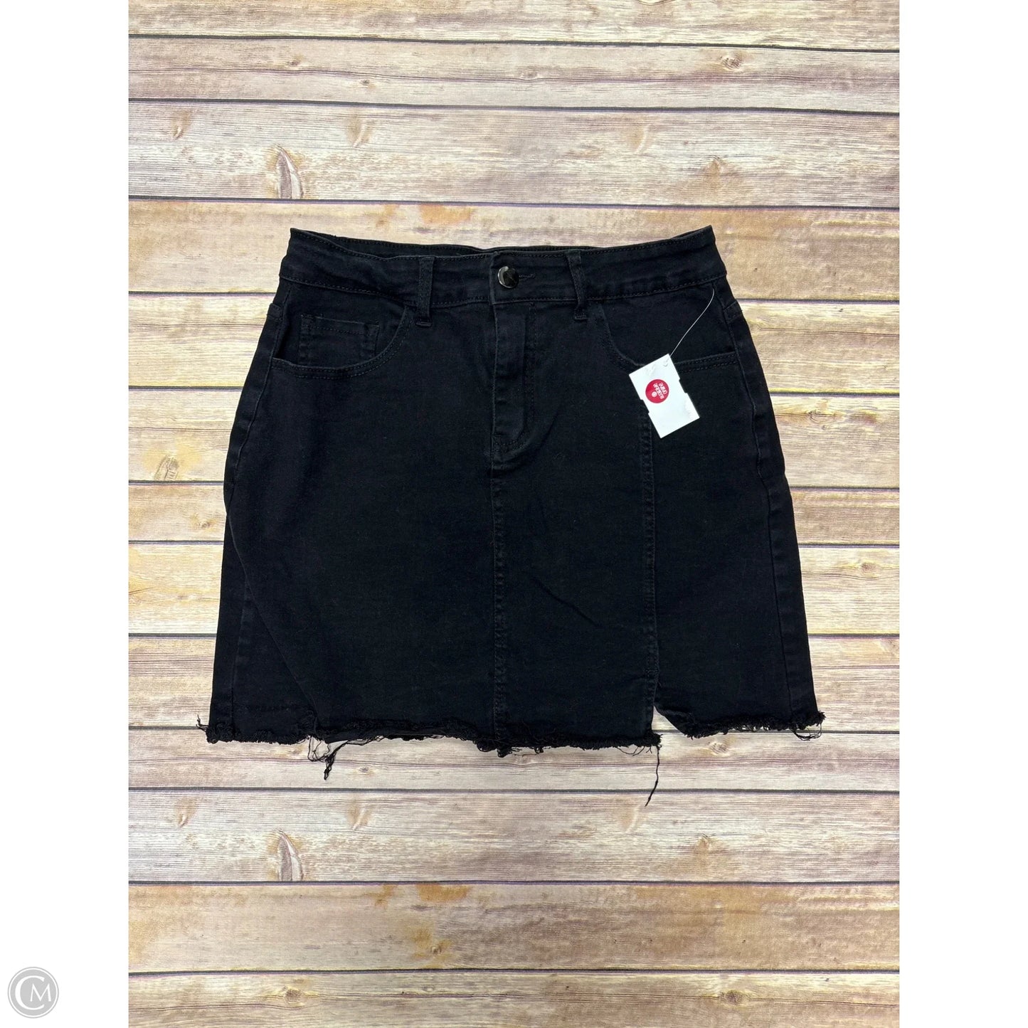 Skirt Mini & Short By Cmf In Black Denim, Size: L