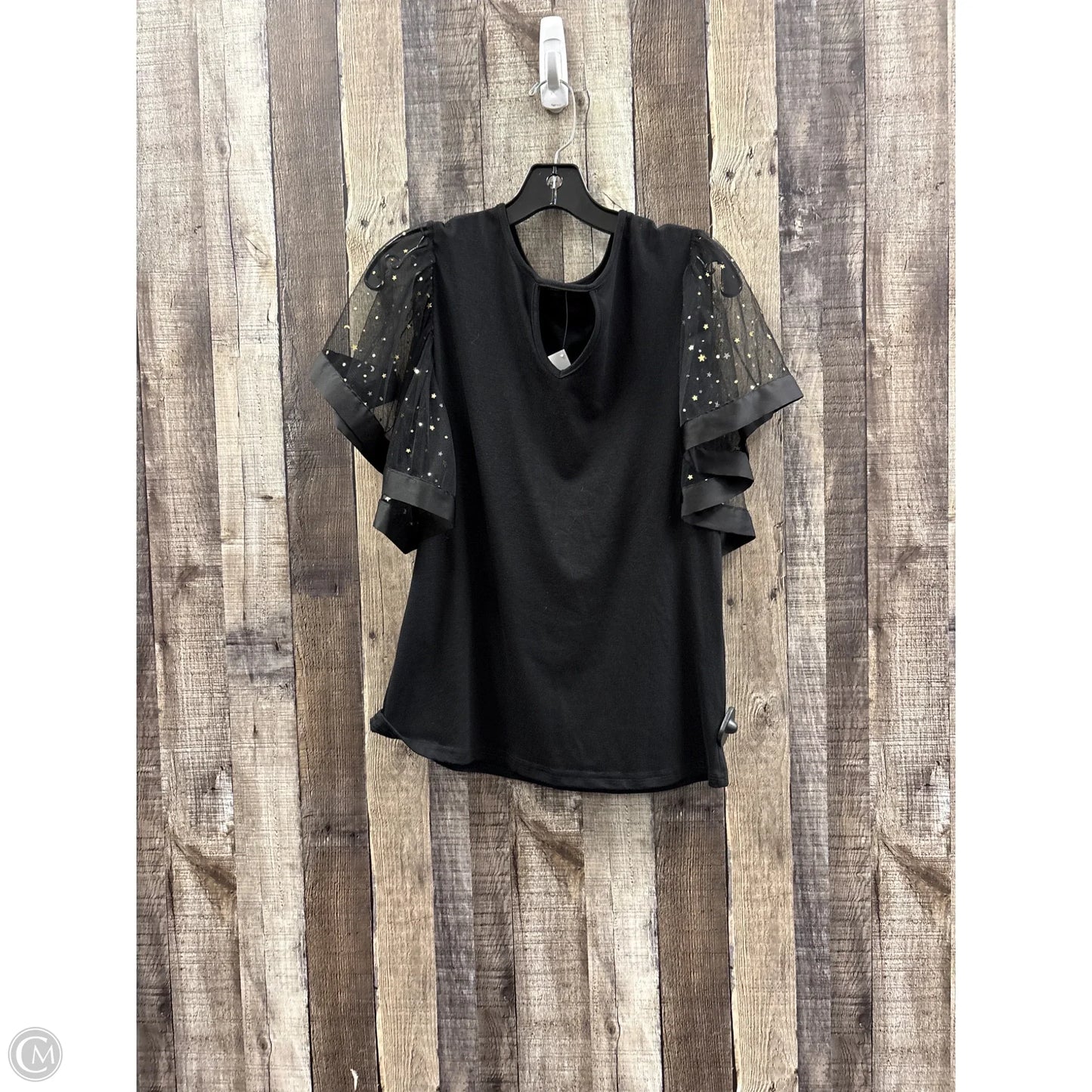Top Short Sleeve By Cmf In Black, Size: M