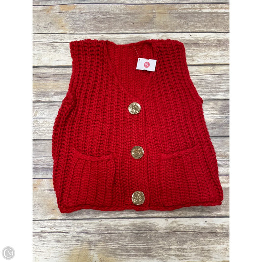 Vest Sweater By Cmf In Red, Size: S