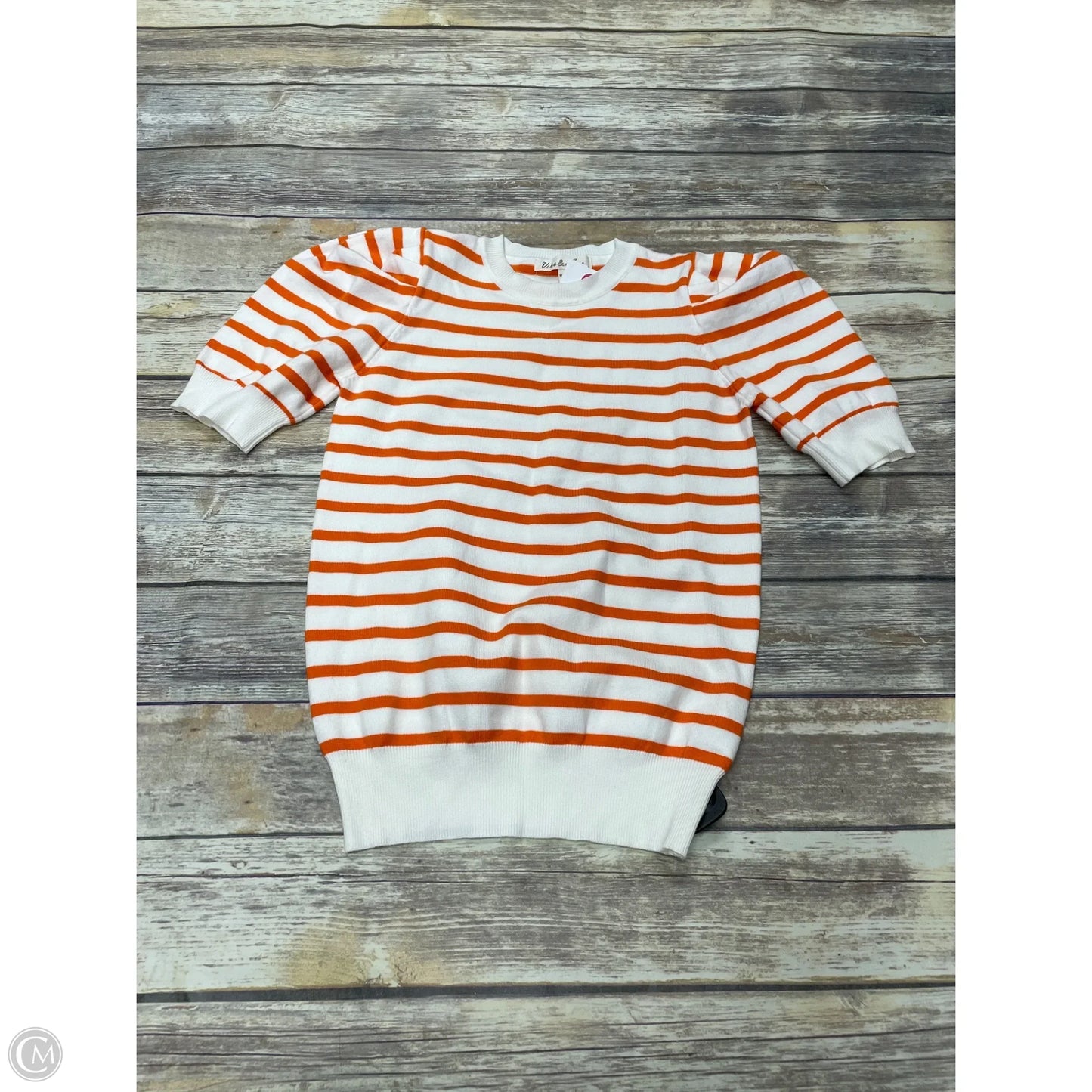 Sweater Short Sleeve By Vine & Love In Striped Pattern, Size: S