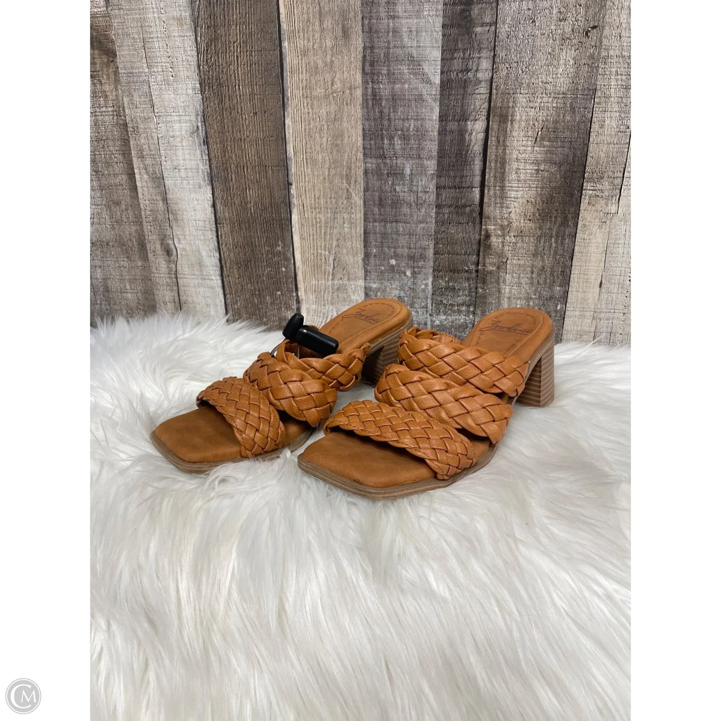 Sandals Heels Block By Zodiac In Brown, Size: 8