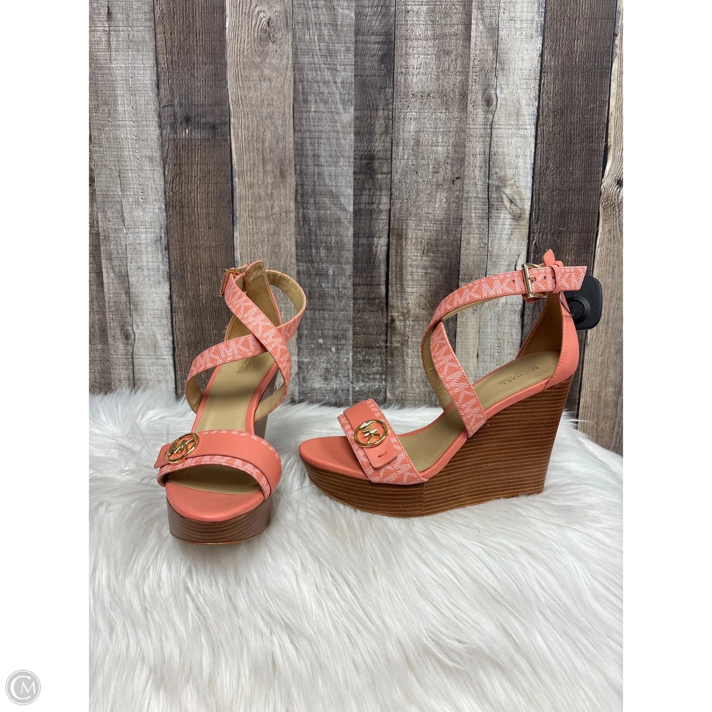 Sandals Designer By Michael Kors In Peach, Size: 8.5