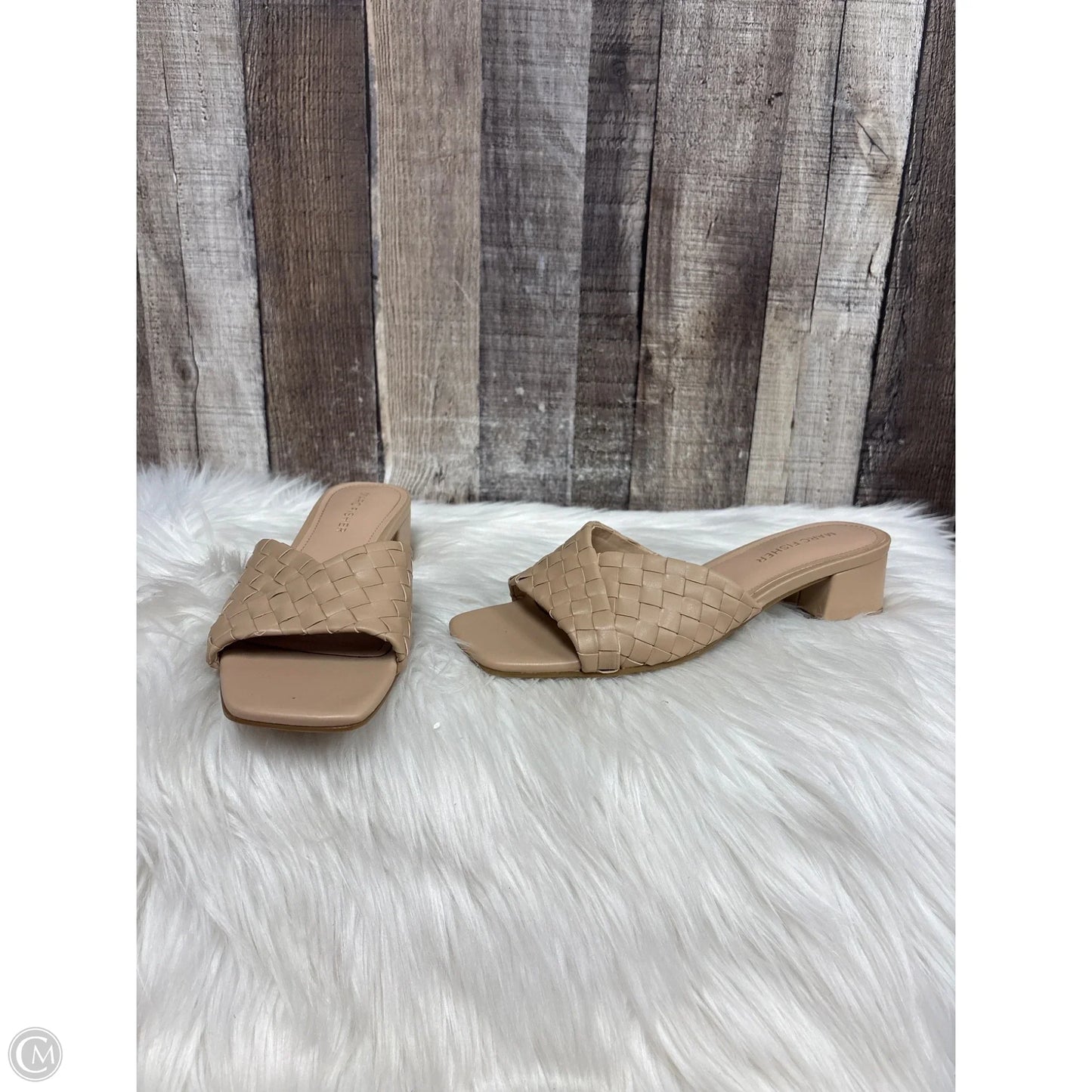 Sandals Heels Block By Marc Fisher In Tan, Size: 6