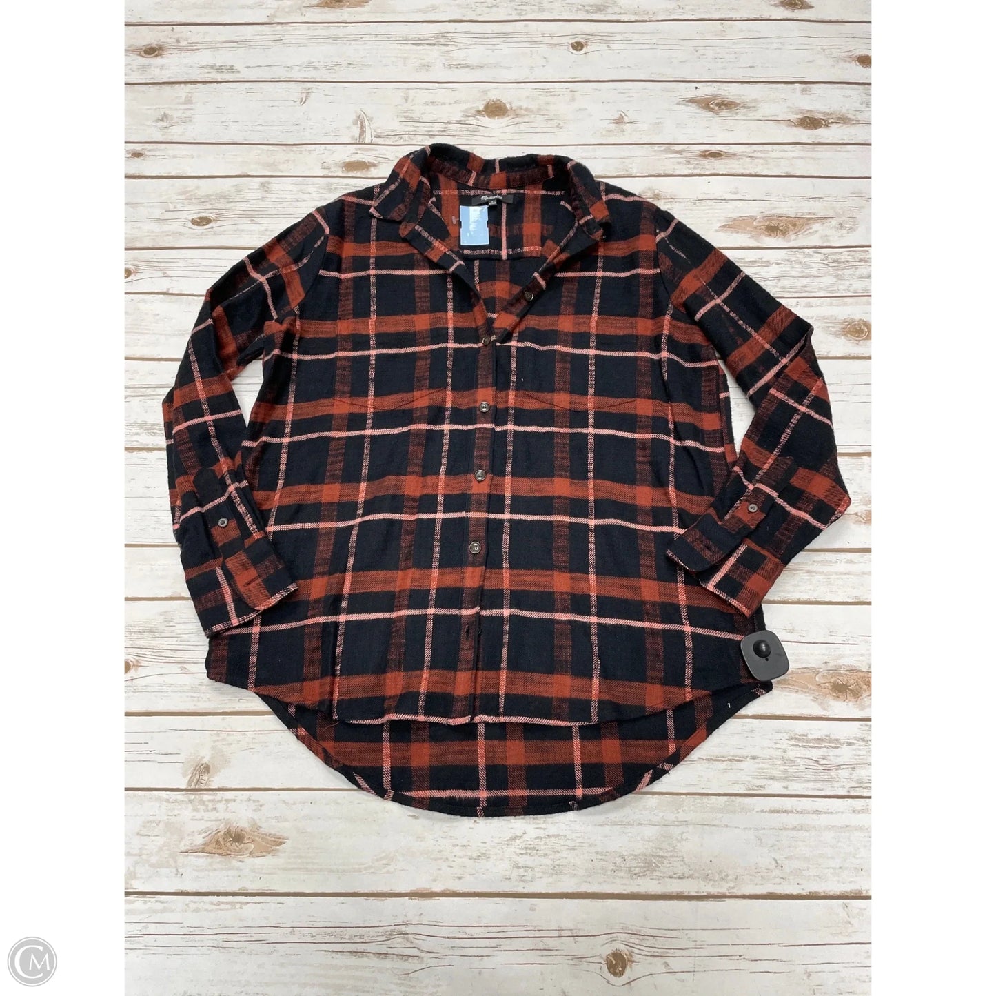 Jacket Shirt By Madewell In Plaid Pattern, Size: S