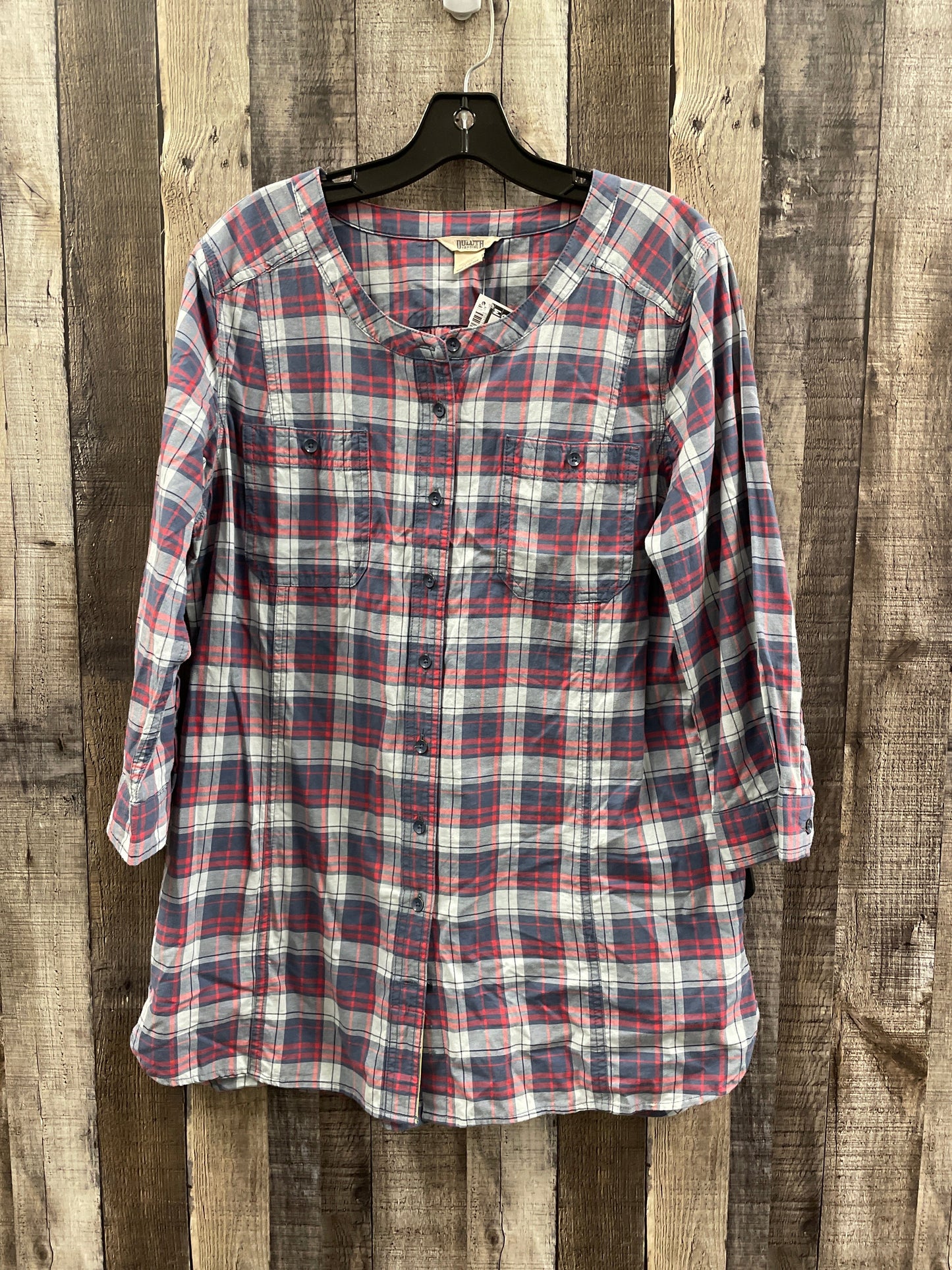 Tunic Long Sleeve By Duluth Trading In Plaid Pattern, Size: L