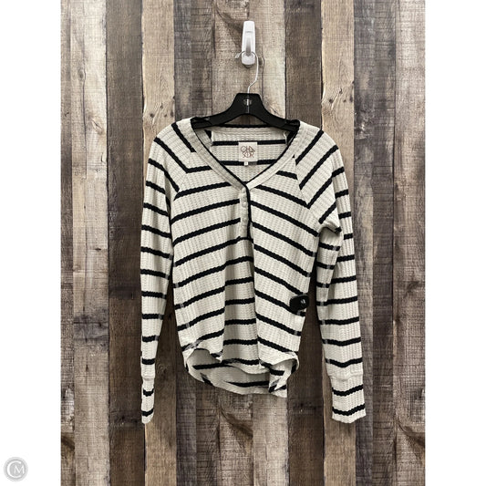 Top Long Sleeve By Chaser In Striped Pattern, Size: M