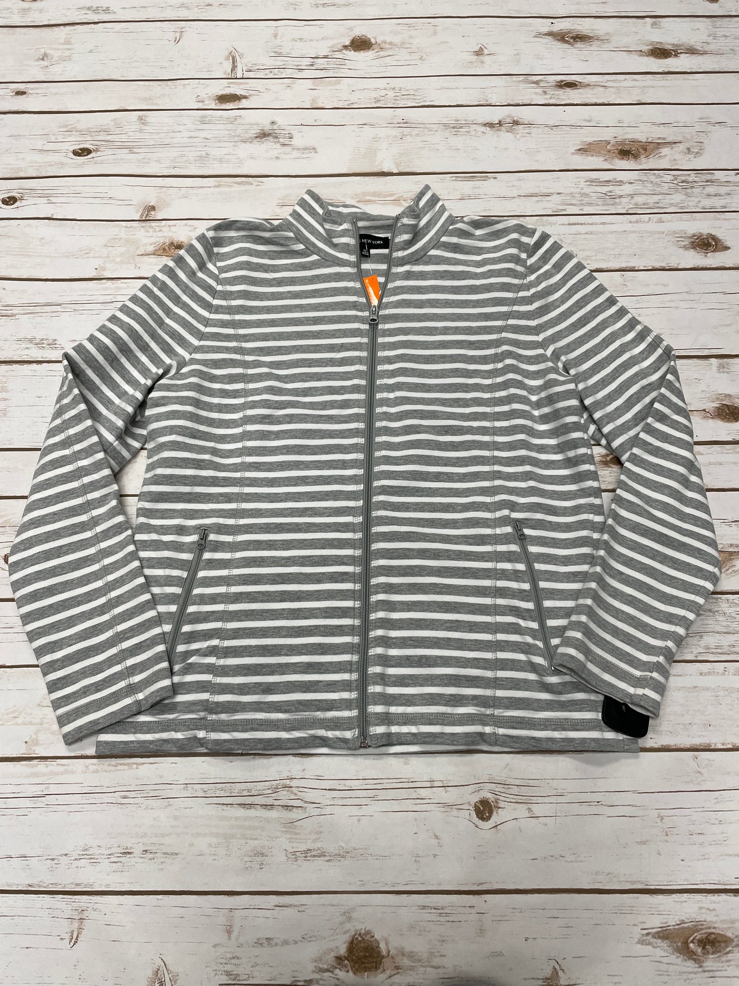 Sweatshirt Collar By Jones New York In Grey, Size: Xl