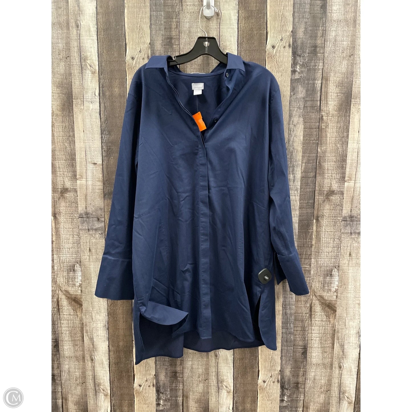 Top Long Sleeve By Chicos In Navy, Size: 1x