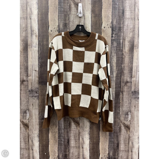 Sweater By Cme In Brown & Cream, Size: M