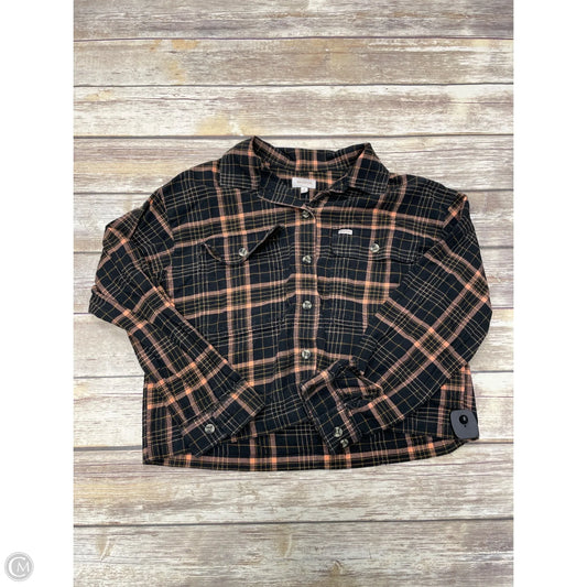 Top Long Sleeve By Cme In Plaid Pattern, Size: M