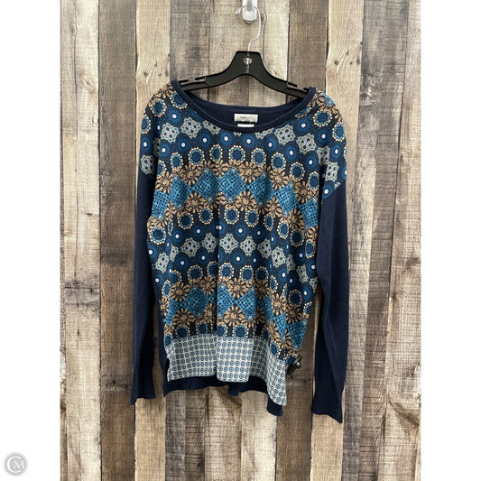 Top Long Sleeve By Van Heusen In Navy, Size: L