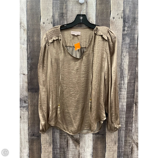 Top Long Sleeve By Philosophy In Brown, Size: S