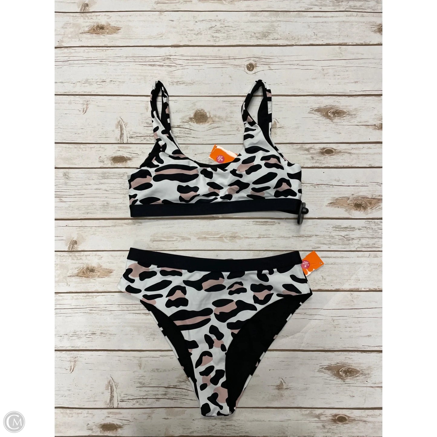 Swimsuit 2pc By Cmf In Black & White, Size: L