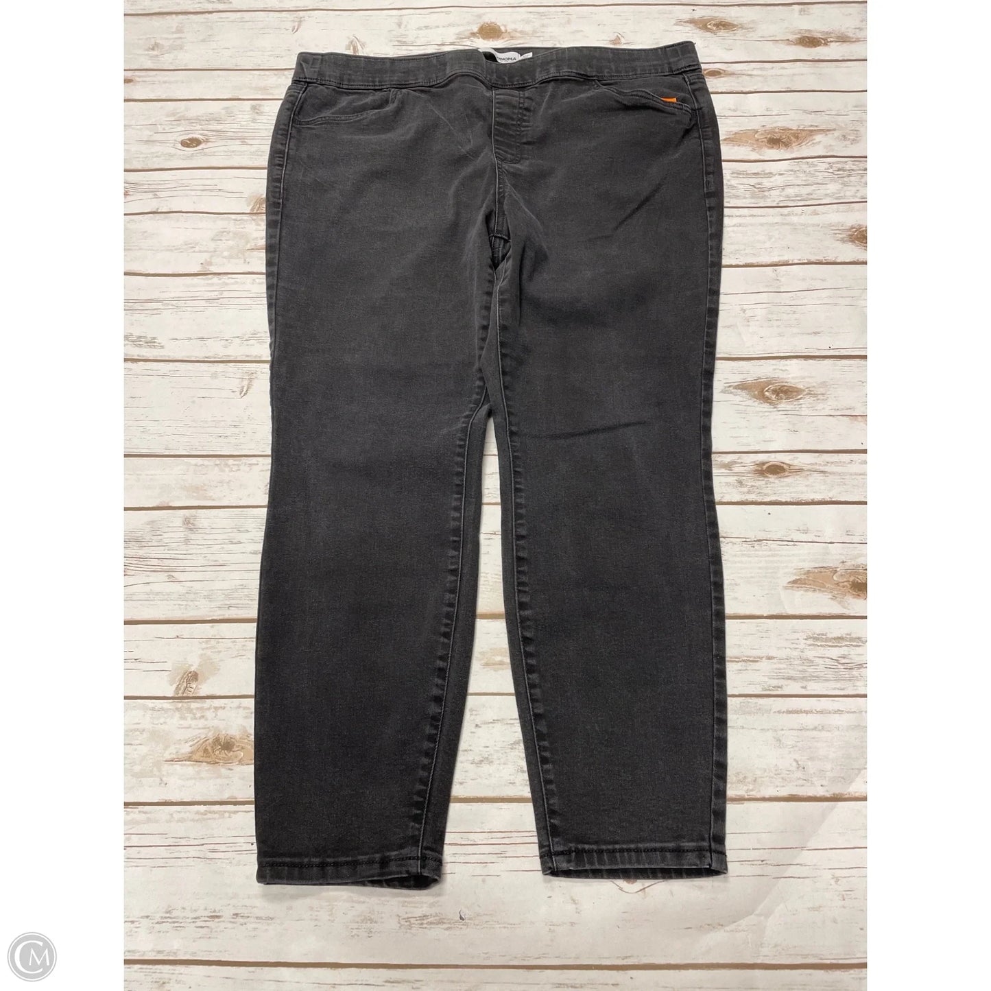 Jeans Straight By Sonoma In Black Denim, Size: 18