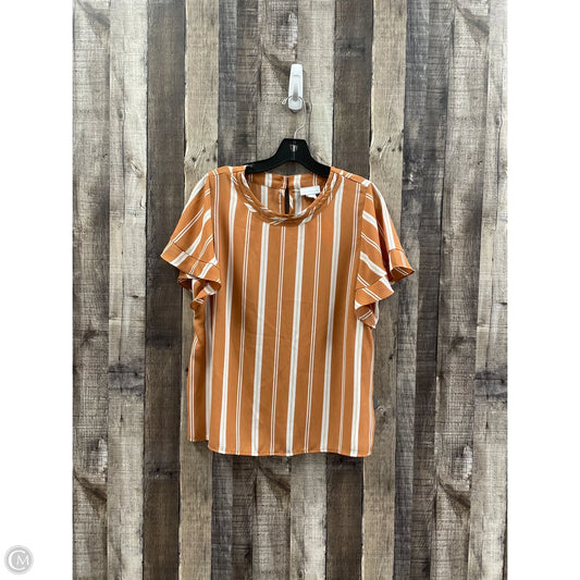 Top Short Sleeve By Liz Claiborne In Striped Pattern, Size: S
