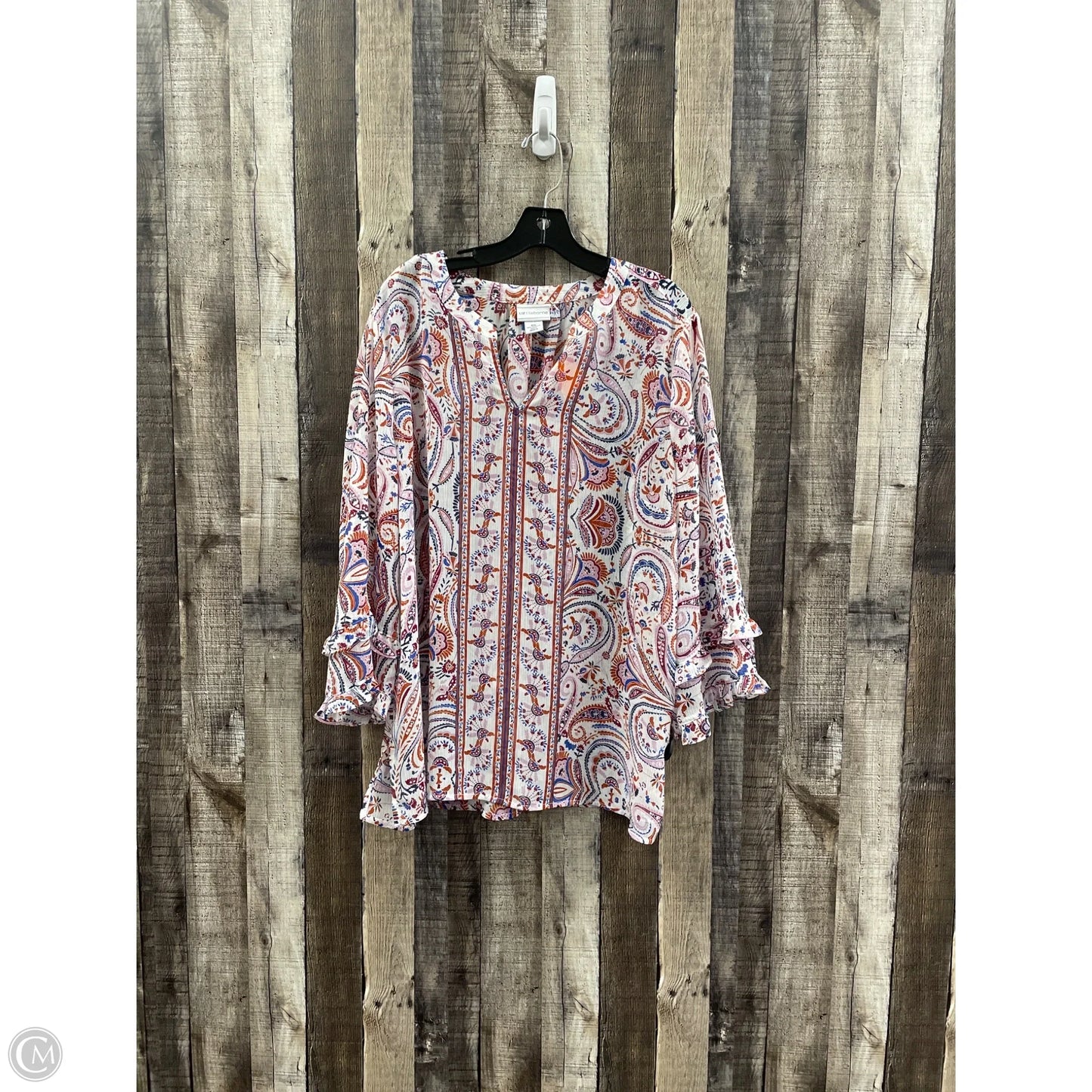 Top Long Sleeve By Liz Claiborne In Multi-colored, Size: Xxl