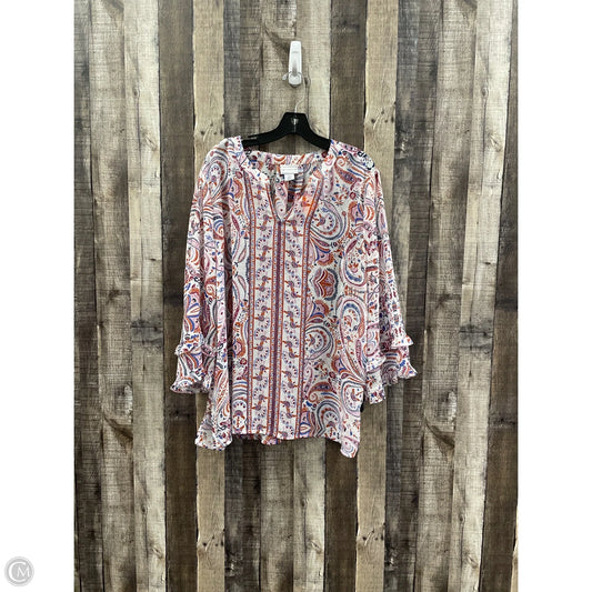 Top Long Sleeve By Liz Claiborne In Multi-colored, Size: Xxl